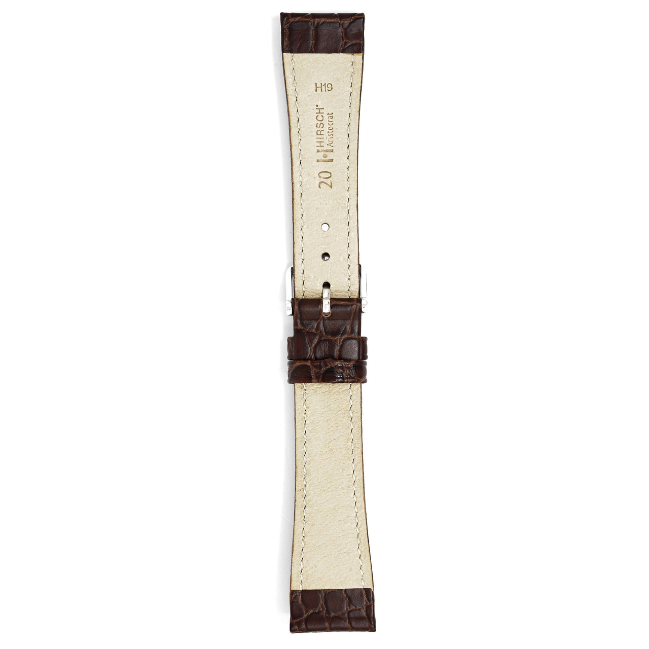 Hirsch Watch Aristocrat 20mm Long Brown Leather Strap