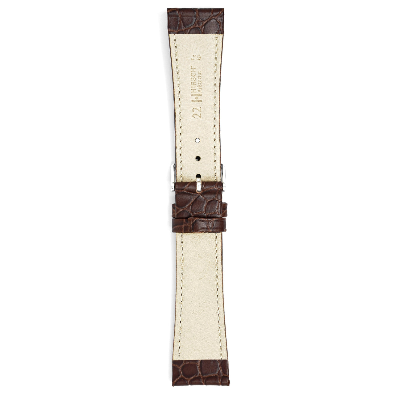 Hirsch Watch Aristocrat 22mm Long Dark Brown Leather Strap