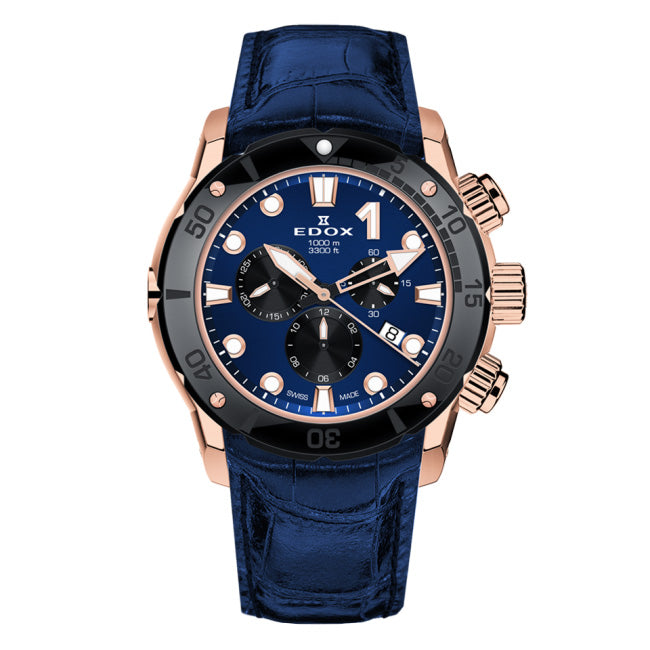 Edox Men's Watch CO-1 Chronograph Blue 10242-TINR-BUIRN