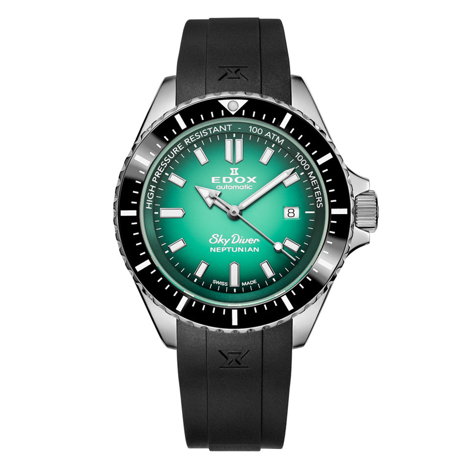 Edox Men's Watch Neptunian Sky Diver Automatic Green 80120-3NCA-VDN