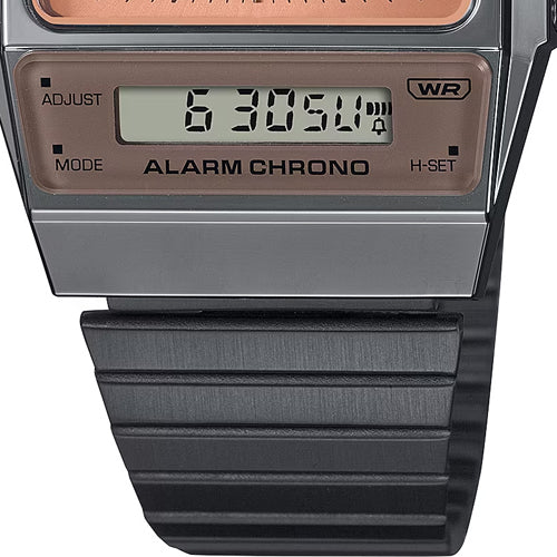 Casio Watch Vintage IP Grey Dual Time Steel Flat Link AQ-800ECGG-4ADF