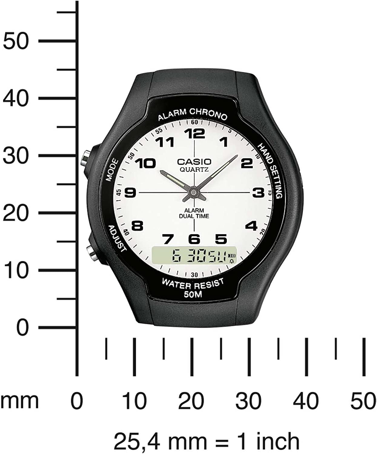 Casio Watch Black and White AW-90H-7BVDF