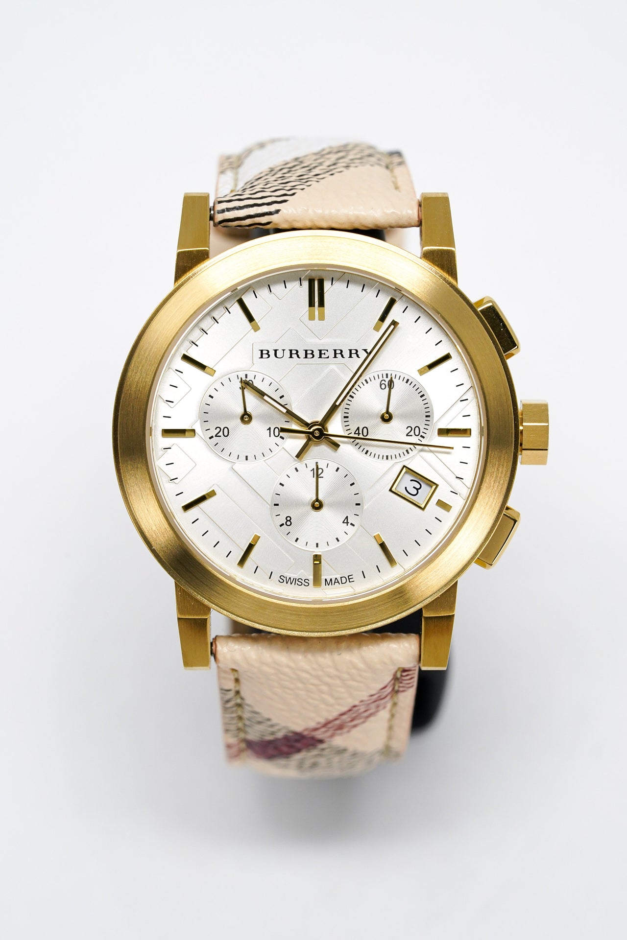 Burberry Watch Haymarket Chronograph Gold 38mm BU9752
