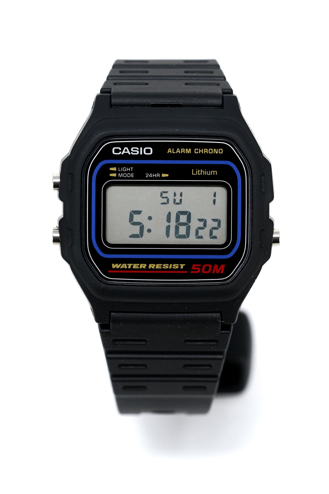 Casio Watch Alarm Chronograph Digital Black W-59-1VQ