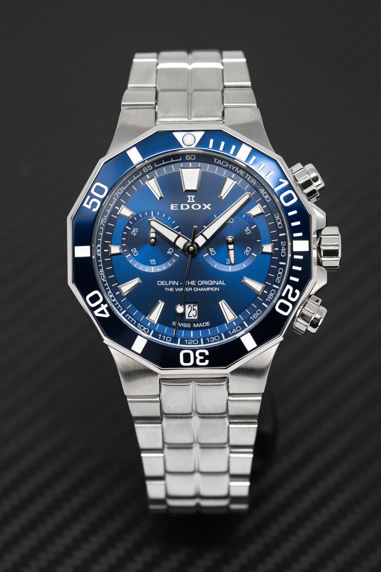 Edox Men's Watch Delfin The Original Chronograph Blue 10112-3BUM-BUIN