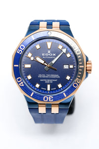 Thumbnail for Edox Automatic Watch Delfin Diver Blue Rose Gold 43mm 80110 357BURCA BUIR