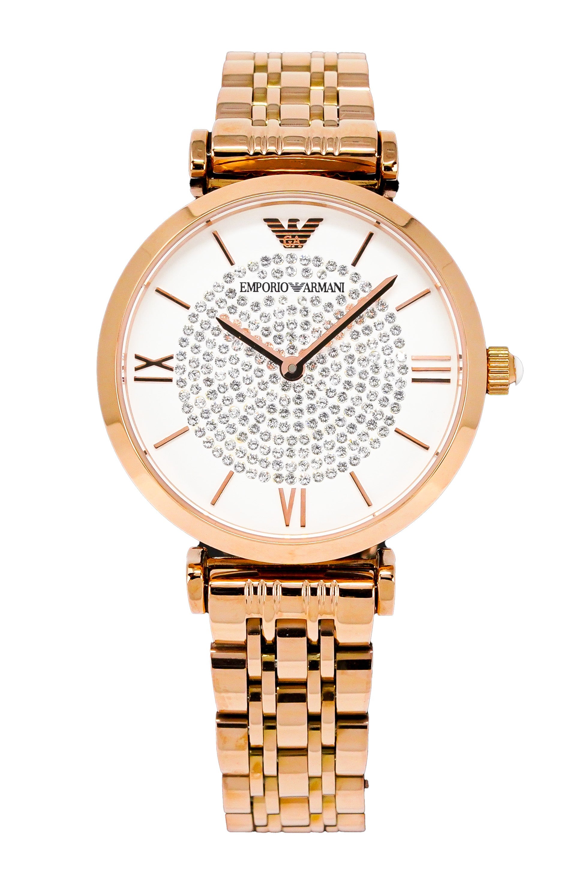 Emporio Armani Ladies T-Bar Gianni Watch Rose Gold Plated AR11244