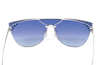Thumbnail for Furla Women's Sunglasses Rimless Browline Silver/Blue SFU225 579X