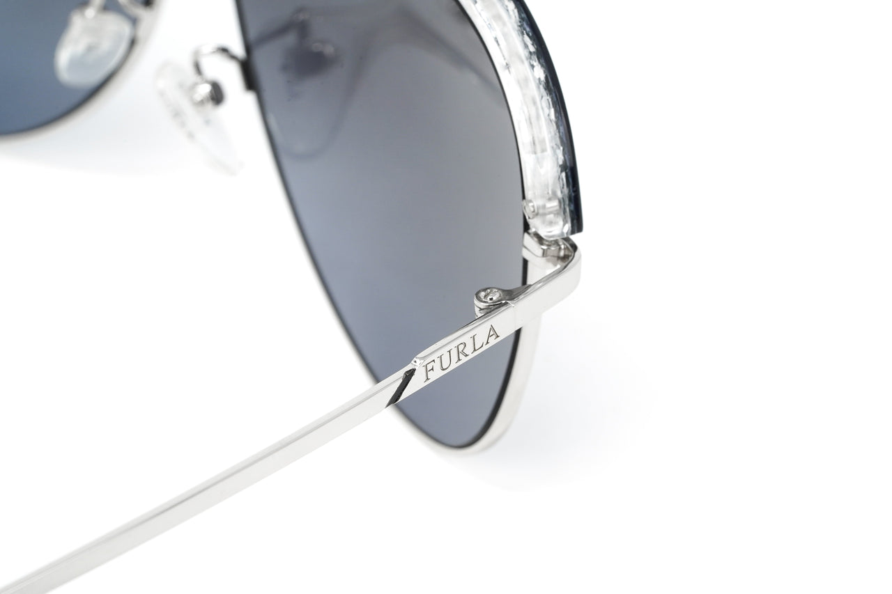 Furla Women's Sunglasses Pilot Silver/Blue SFU284 579X