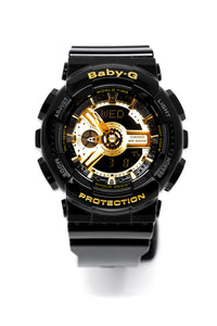 Thumbnail for Casio Baby-G Ladies Watch Big Case Black/Gold BA-110-1ADR