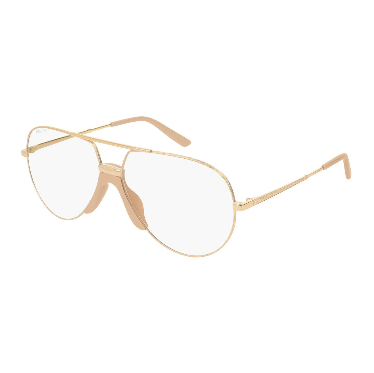 Gucci Unisex Sunglasses Oversized Pilot Rose Gold GG0432S-001 60