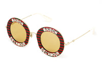 Thumbnail for Gucci Women's Sunglasses Oversized Round Gold Maison de l'Amour GG0113S-007 44