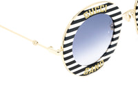 Thumbnail for Gucci Women's Sunglasses Oversized Round Gold Band GG0113S-008 44