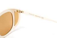 Thumbnail for Gucci Women's Sunglasses Wraparound Rectangle Cream GG0468S-004 57