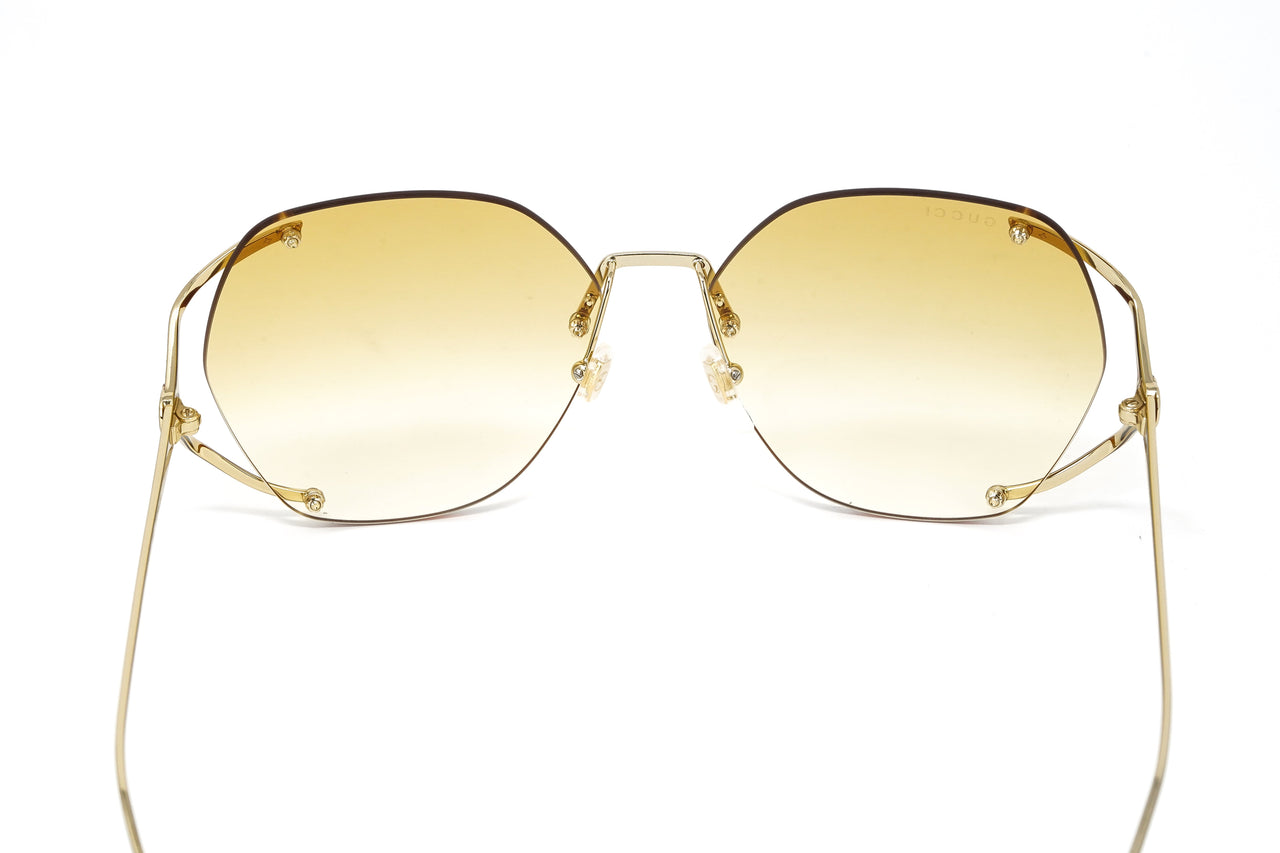 Gucci Women's Sunglasses Oversized Oval Gold GG0651S-005 59