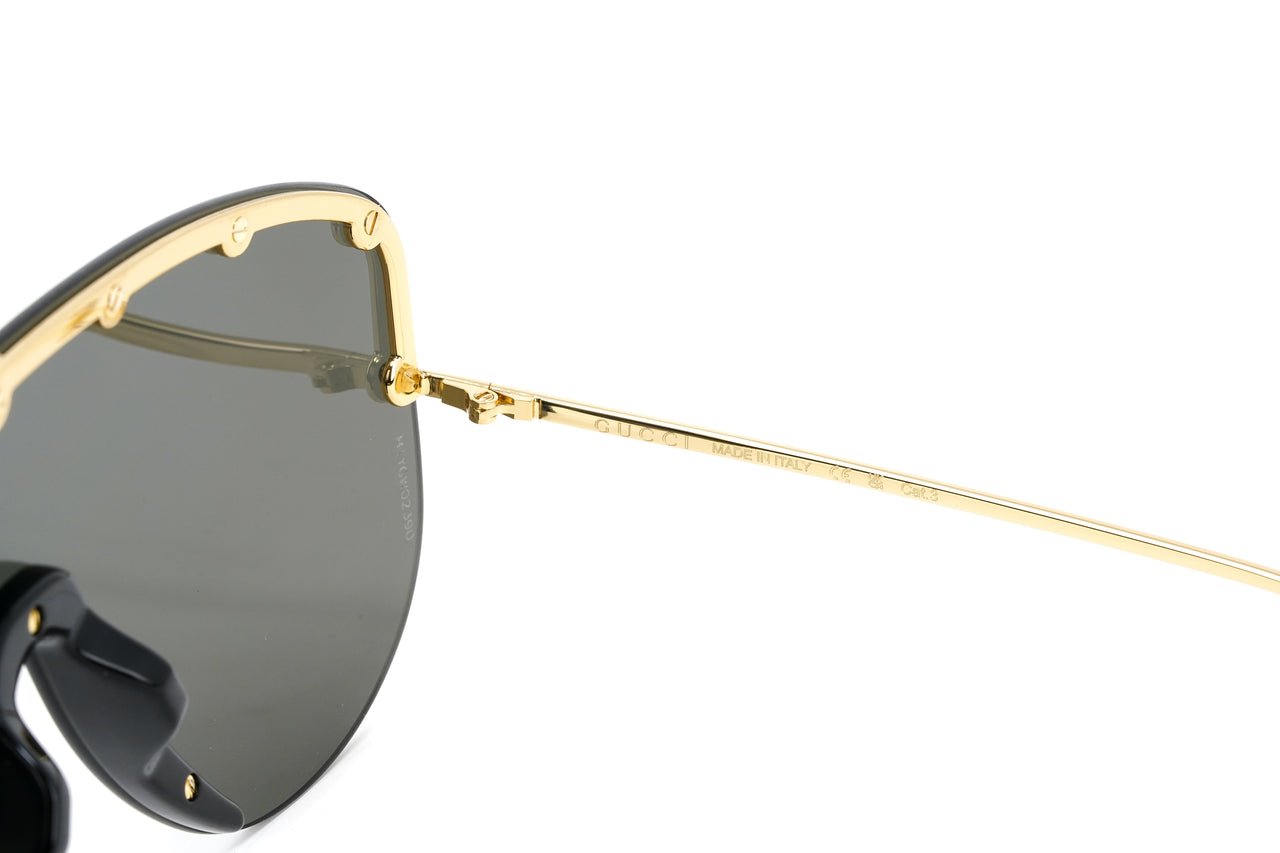 Gucci Unisex Sunglasses Oversized Black Gold GG0667S-001 99