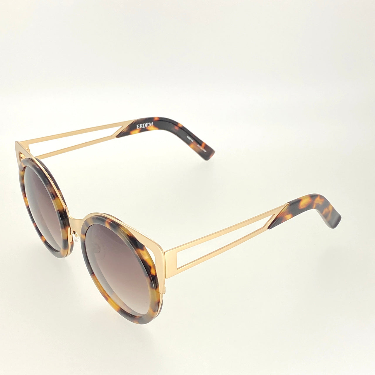 Erdem Sunglasses Cat Eye Tortoise Shell Gold and Brown