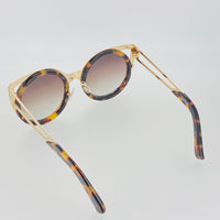 Thumbnail for Erdem Sunglasses Cat Eye Tortoise Shell Gold and Brown