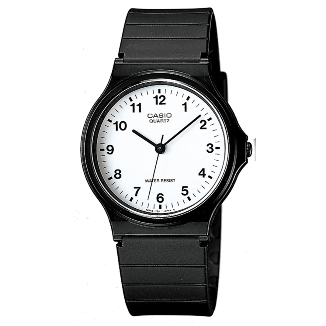 Casio Watch Black White Small Numbers MQ-24-7BLDF