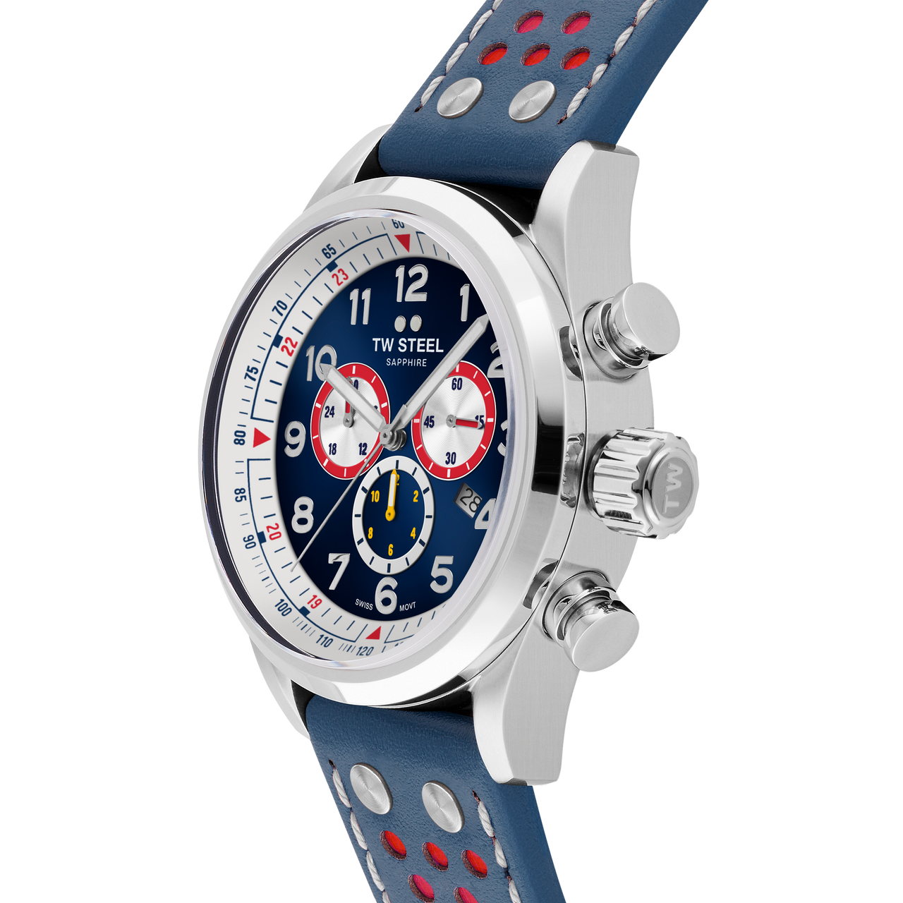 TW Steel Watch Men's Swiss Volante Chronograph Red Bull Blue Limited Edition SVS310