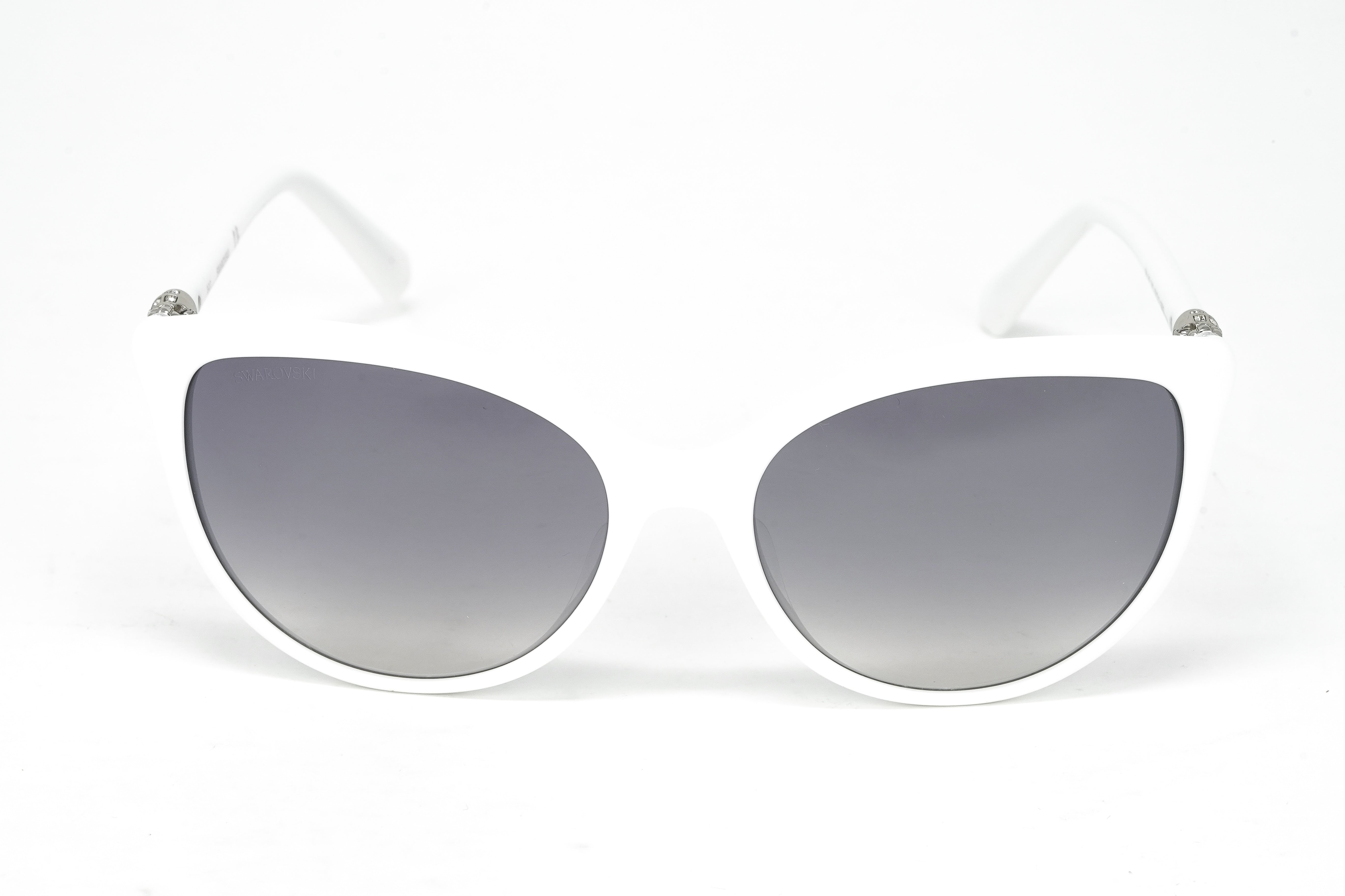Swarovski Women's Sunglasses Oval Cat Eye White Gradient Grey SK0147/S 21C
