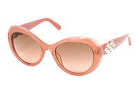Thumbnail for Swarovski Vintage Women's Sunglasses Oval Cat Eye Translucent Rosewood SK0224/S 72F