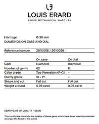 Thumbnail for Louis Erard Watch Ladies Heritage Pink Diamond 20100SE18.BMA17