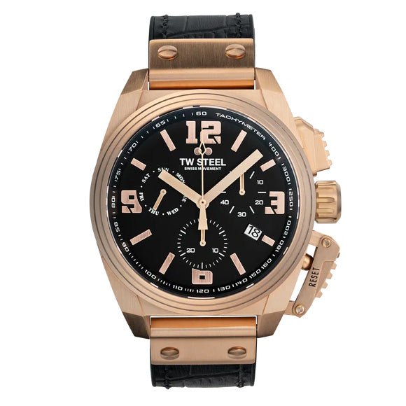 TW Steel Watch Swiss Canteen Chronograph Rose Gold TW1115