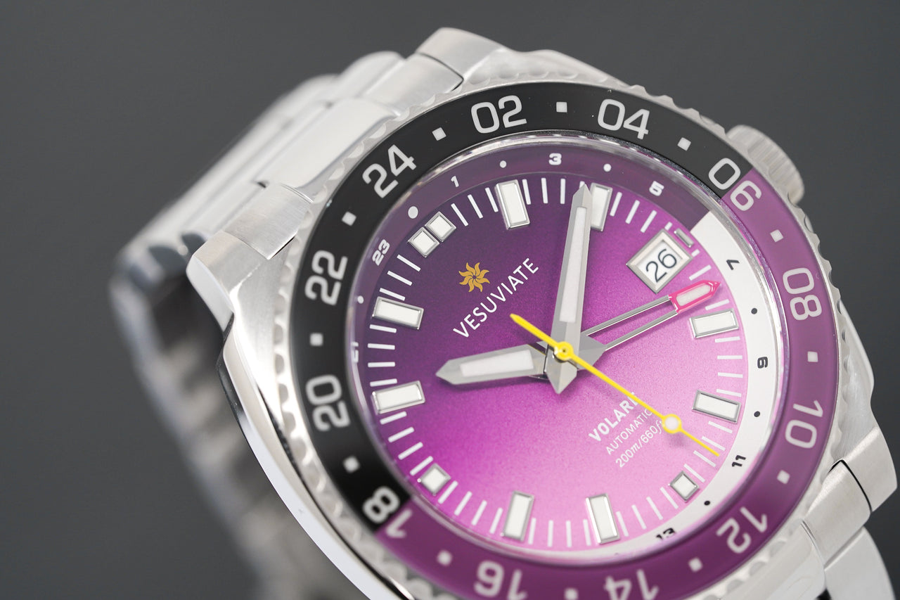 Vesuviate Men's Watch GMT Volare Purple