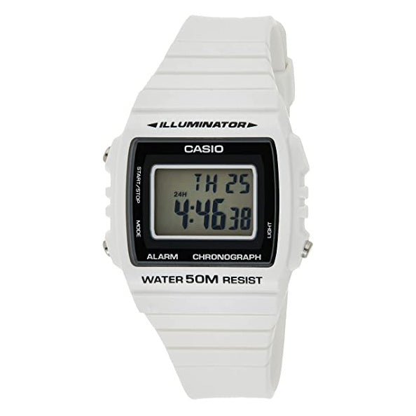 Casio Watch Alarm Chronograph Digital White W-215H-7AVDF