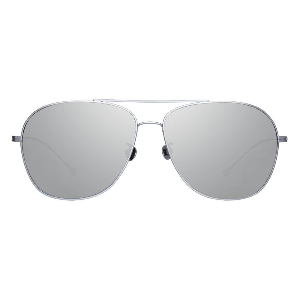 Ann Demeulemeester Men Sunglasses Titanium 925 Silver with Silver Mirror Lenses AD48C2SUN - Watches & Crystals