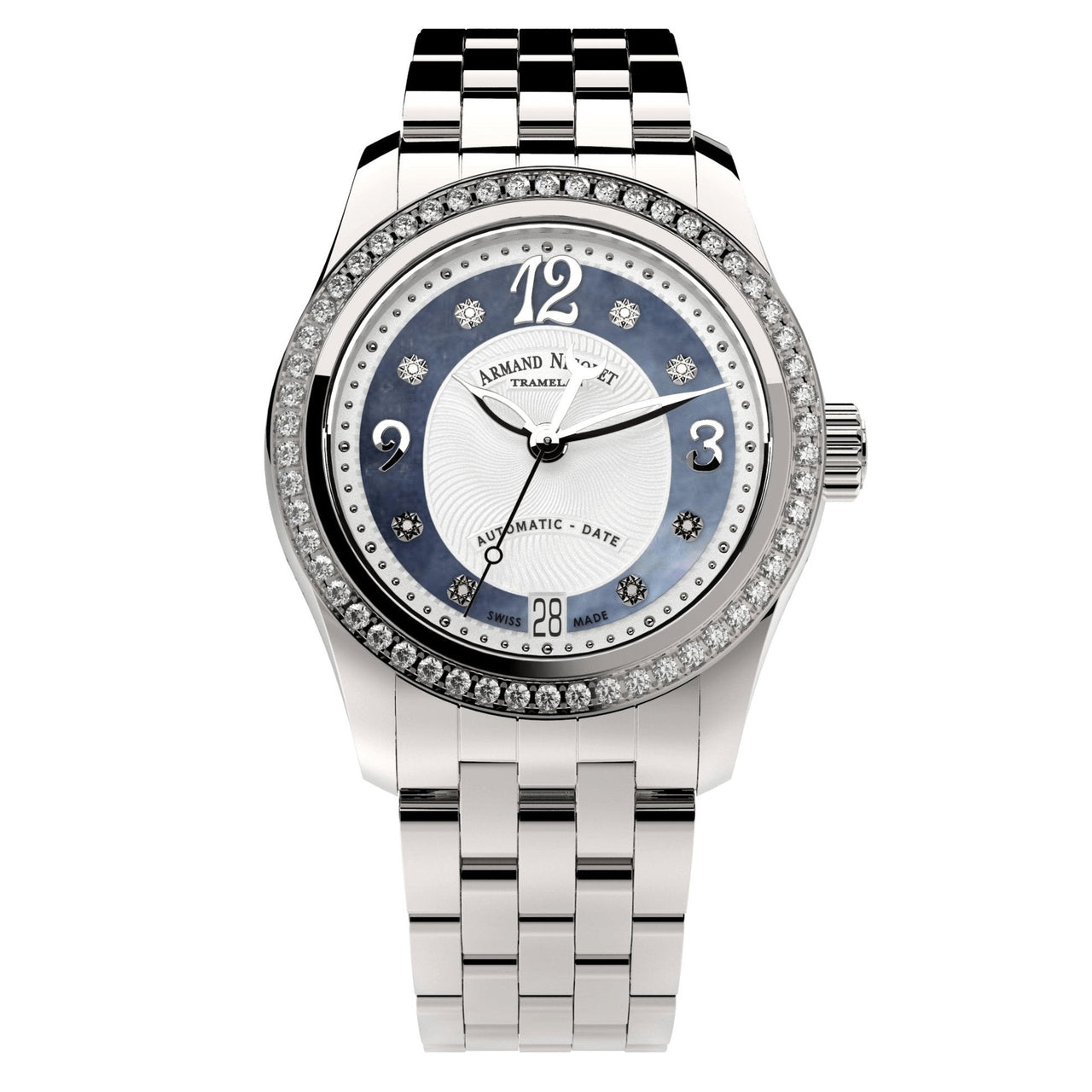 Armand Nicolet Ladies Watch M03-3 Diamond Blue A151FAA-AK-MA150 - Watches & Crystals