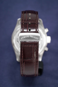 Thumbnail for Armand Nicolet Men's MH2 Automatic Chronograph Watch Silver Leather - Watches & Crystals