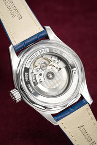 Thumbnail for Armand Nicolet Men's MH2 Automatic Watch Moonphase Blue Leather - Watches & Crystals