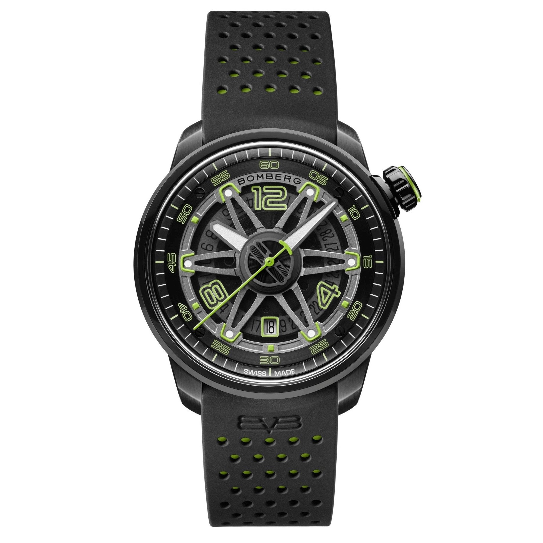 Bomberg Men's Watch BB-01 Black PVD Green CT43APBA.21-2.11 - Watches & Crystals