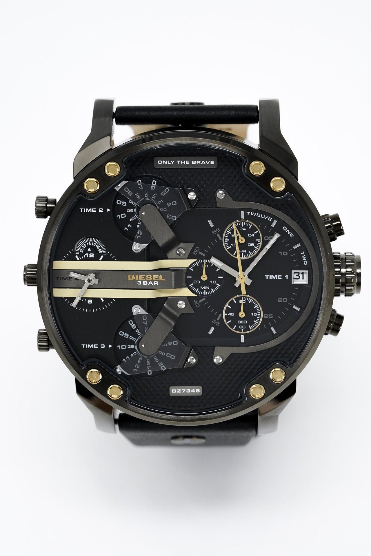 Diesel Men's Chronograph Watch Mr Daddy 2.0 Black Gold DZ7348 - Watches & Crystals