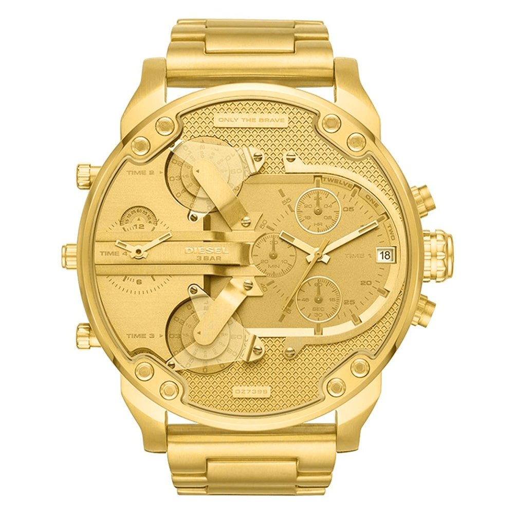 Diesel Men's Chronograph Watch Mr Daddy 2.0 Yellow Gold DZ7399 - Watches & Crystals