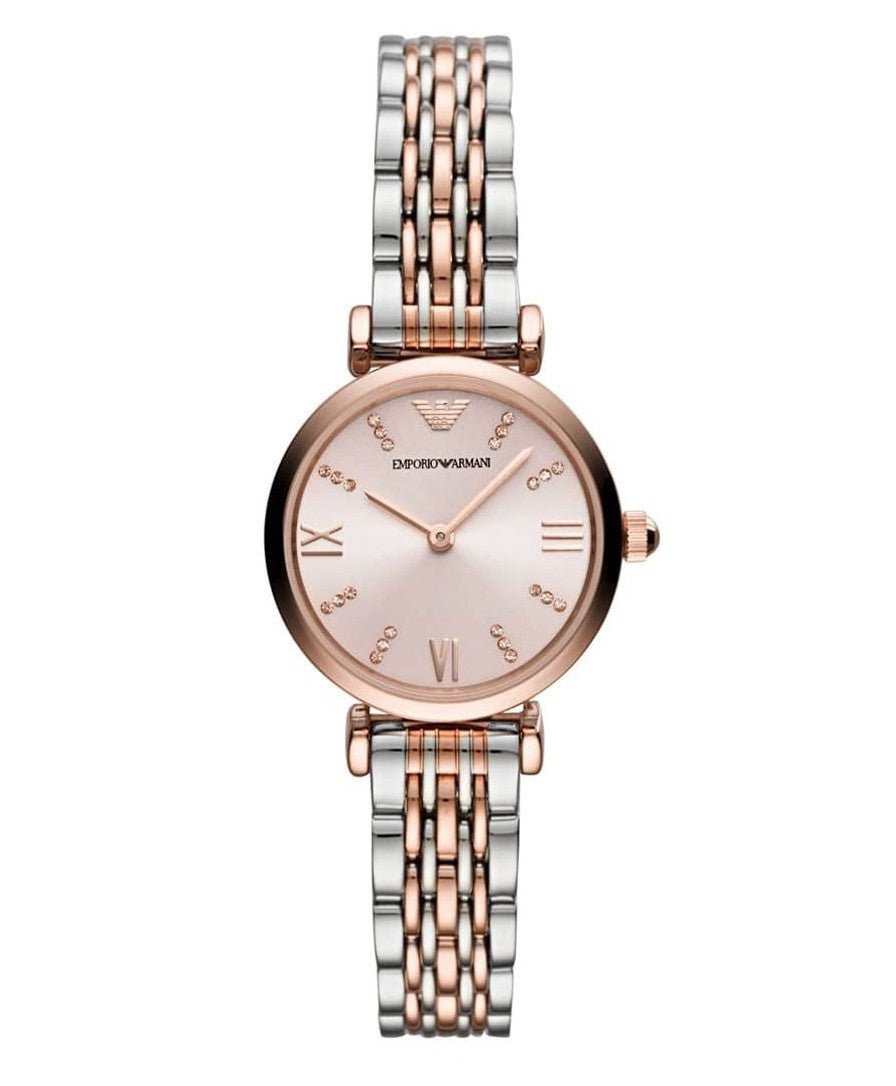 Emporio Armani Ladies Automatic Watch T-Bar Gianni Two-Tone Pink AR11223 - Watches & Crystals