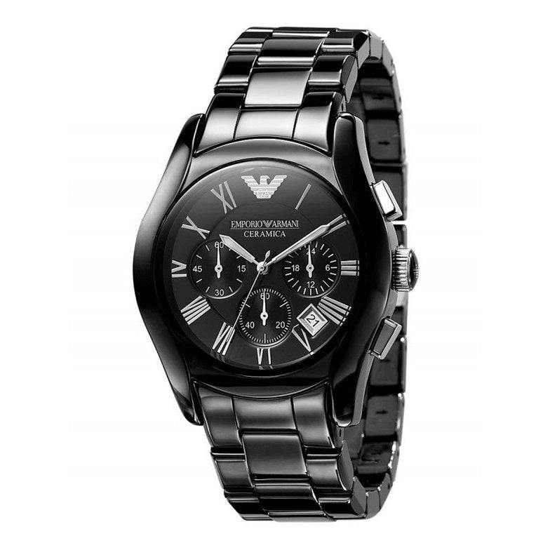 Emporio Armani Ladies Chronograph Watch Ceramica Black AR1401 - Watches & Crystals