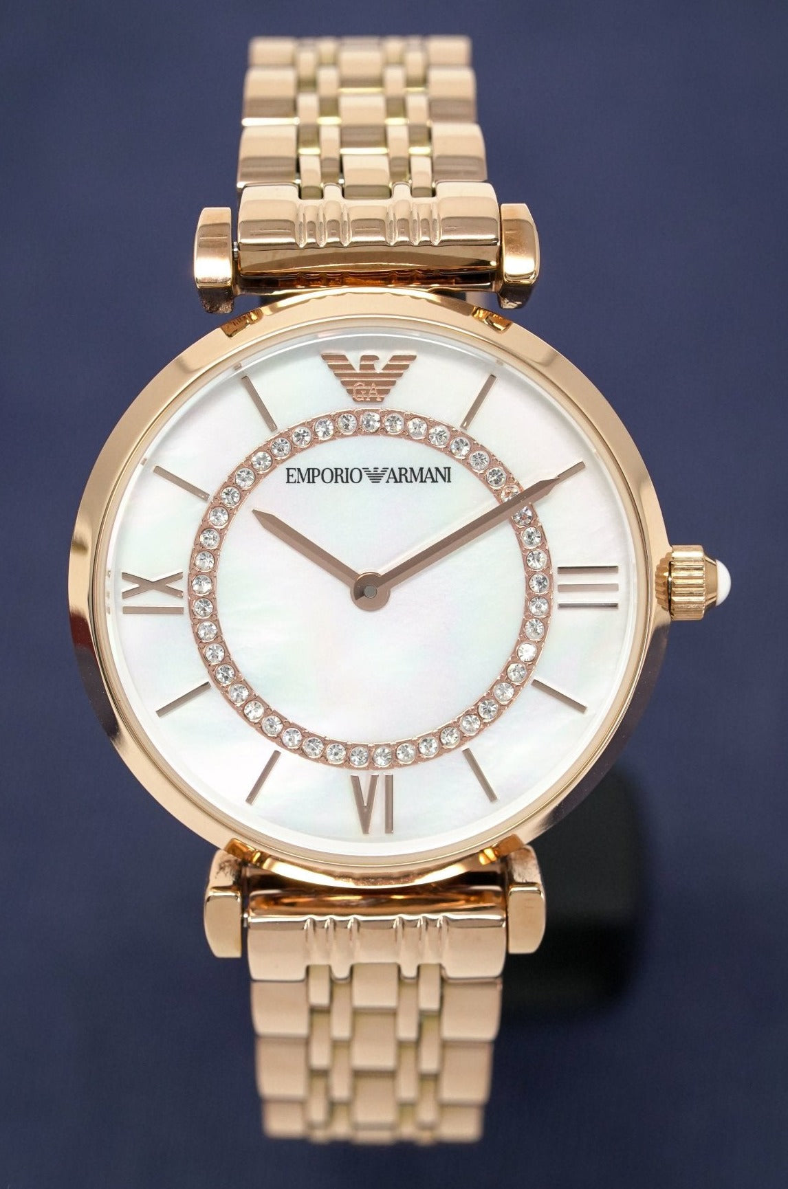 Emporio Armani Ladies T-Bar Gianni Watch Rose Gold Plated AR1909 - Watches & Crystals