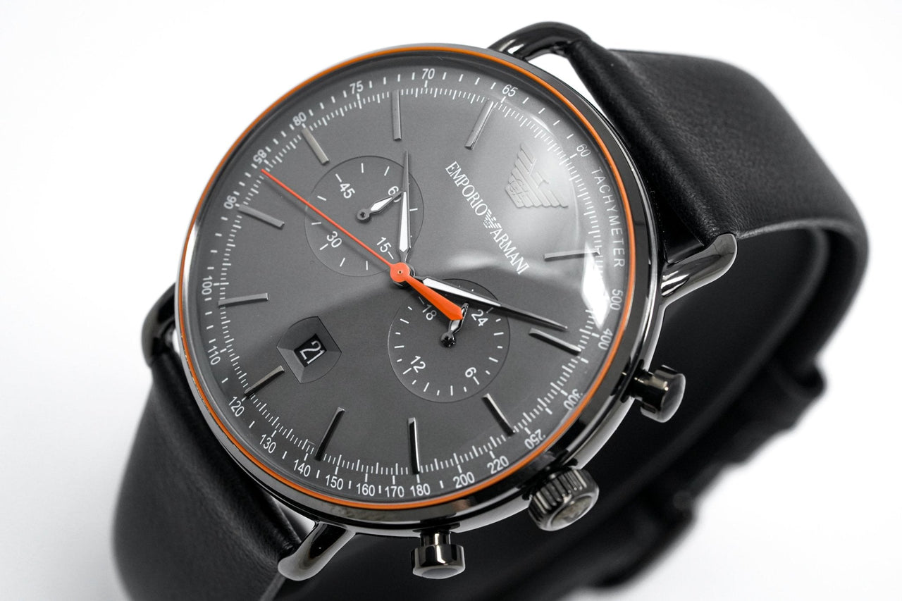 Emporio Armani Men's Aviator Chronograph Watch Black AR11168 - Watches & Crystals