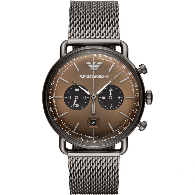 Emporio Armani Men's Chronograph Watch Aviator Bronze AR11141 - Watches & Crystals