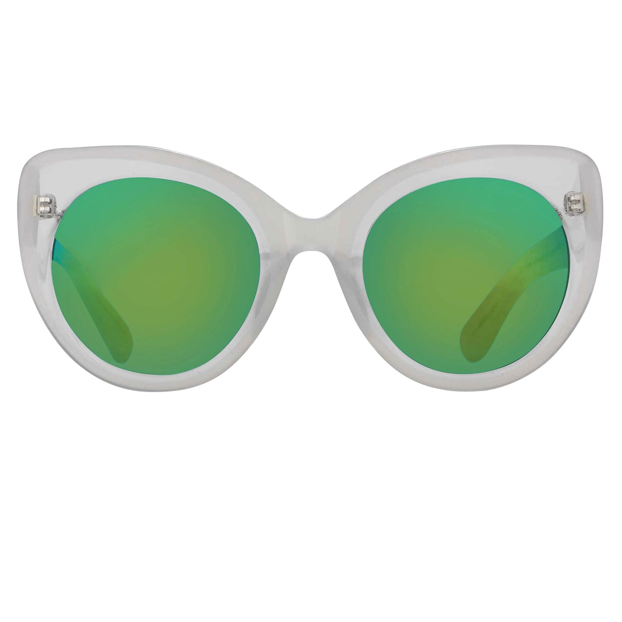 Erdem Women Sunglasses Cat Eye Transparent Ivory with Green/Blue Mirror Lenses Category 3 EDM14C3SUN - Watches & Crystals