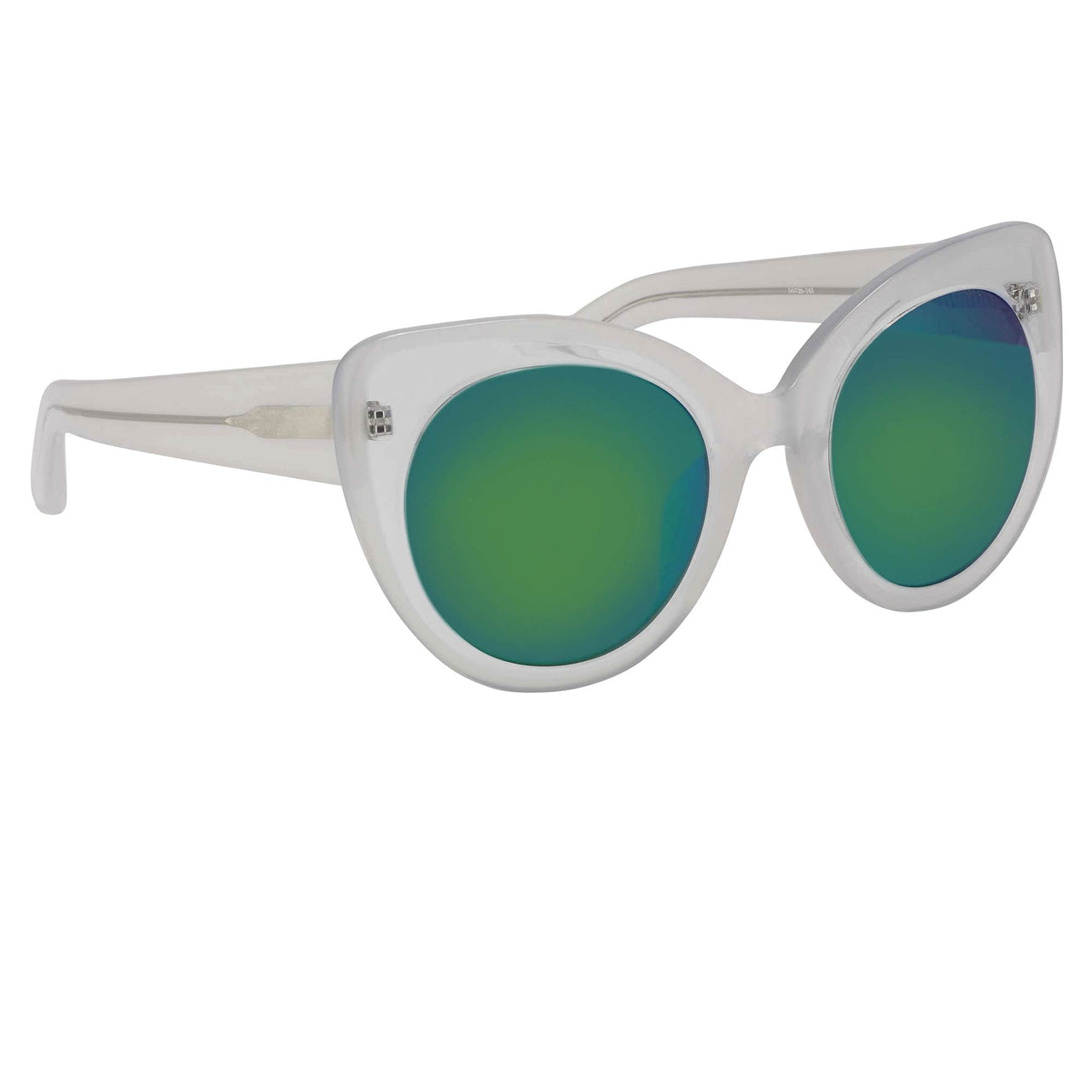 Erdem Women Sunglasses Cat Eye Transparent Ivory with Green/Blue Mirror Lenses Category 3 EDM14C3SUN - Watches & Crystals