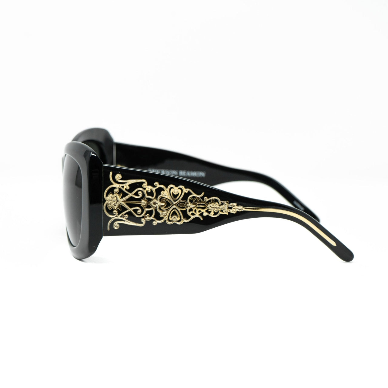 Erickson Beamon Sunglasses Oversized Black Gold With Dark Grey Lenses 8EB2C1BLACK - Watches & Crystals