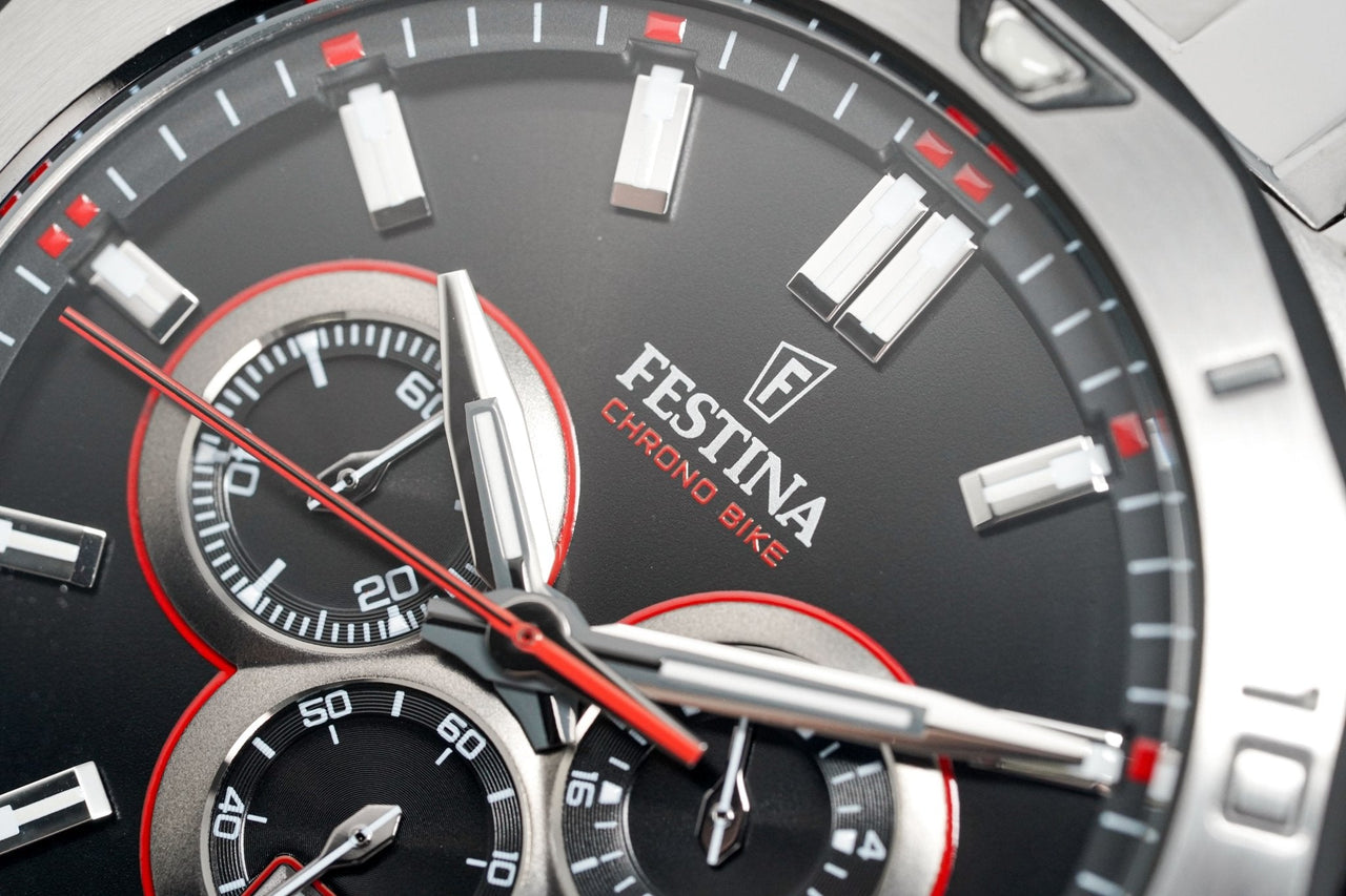 Festina Watch Black Red Chrono Bike Stainless Steel F20448-4 - Watches & Crystals