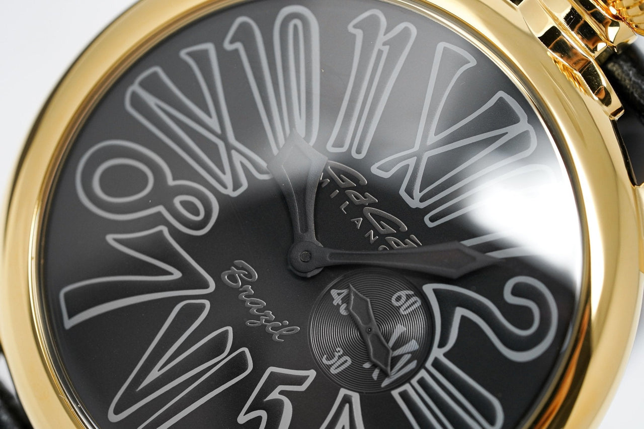 Gaga Milano Slim 46mm Unisex Watch Brazil Yellow Gold - Watches & Crystals