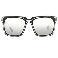 Thumbnail for Kokon To Zai Sunglasses D-Frame Unisex Matte Black/White With Silver Lenses KTZ14C2SUN - Watches & Crystals