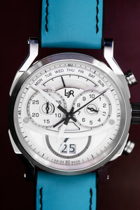Thumbnail for L&Jr Chronograph Day and Date Silver Blue - Watches & Crystals
