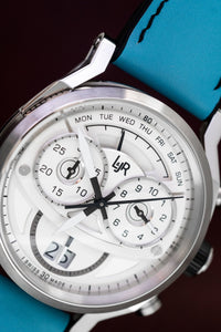 Thumbnail for L&Jr Chronograph Day and Date Silver Blue - Watches & Crystals